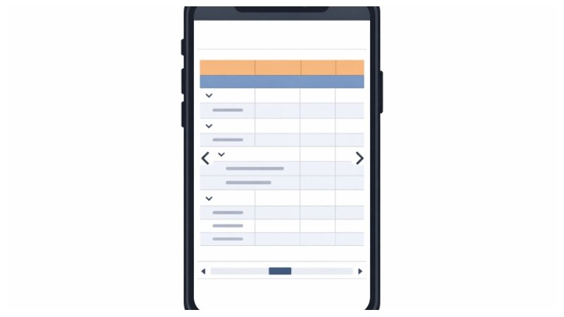Modern Mobile Table UI Elements