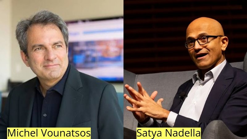 Satya Nadella and Michel Vounatsos